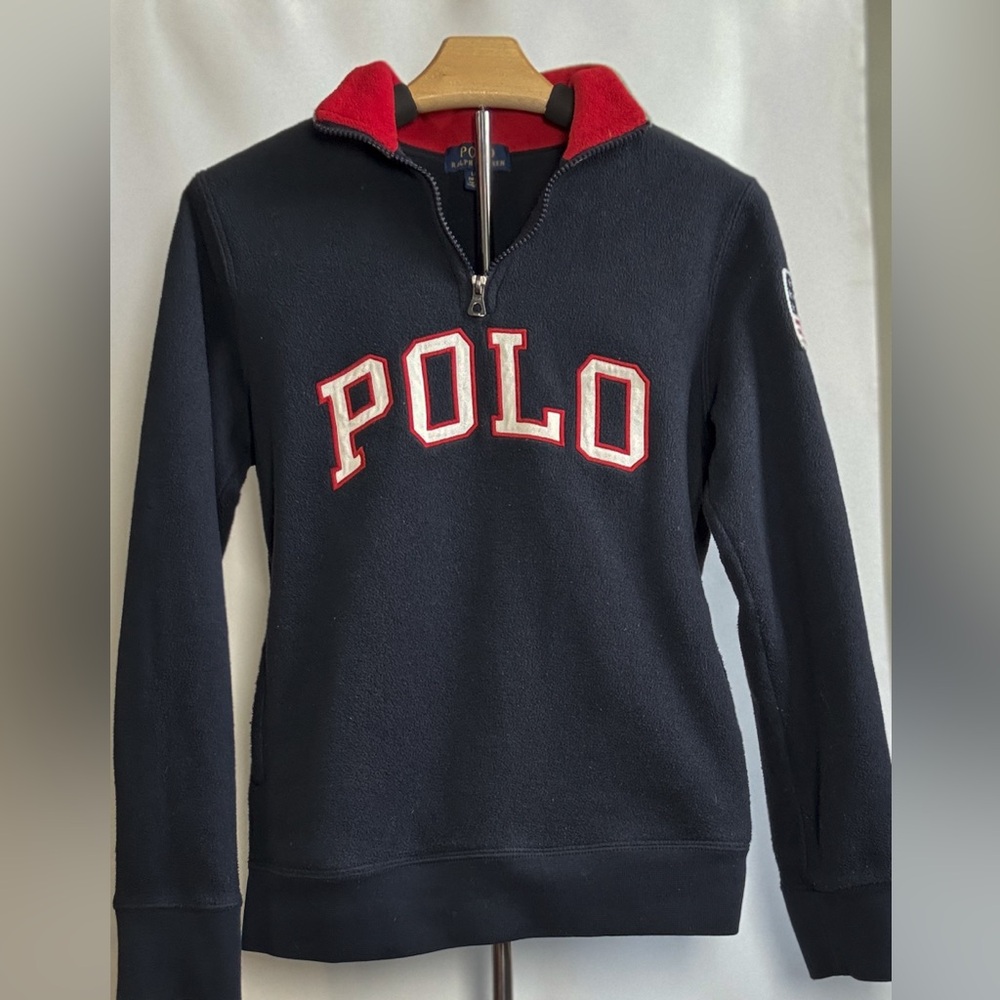 Blue Polo Sweater. Kids LG 14-16